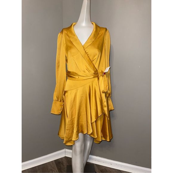 MAC DUGGAL SHORT WRAP DRESS - Picture 4 of 9